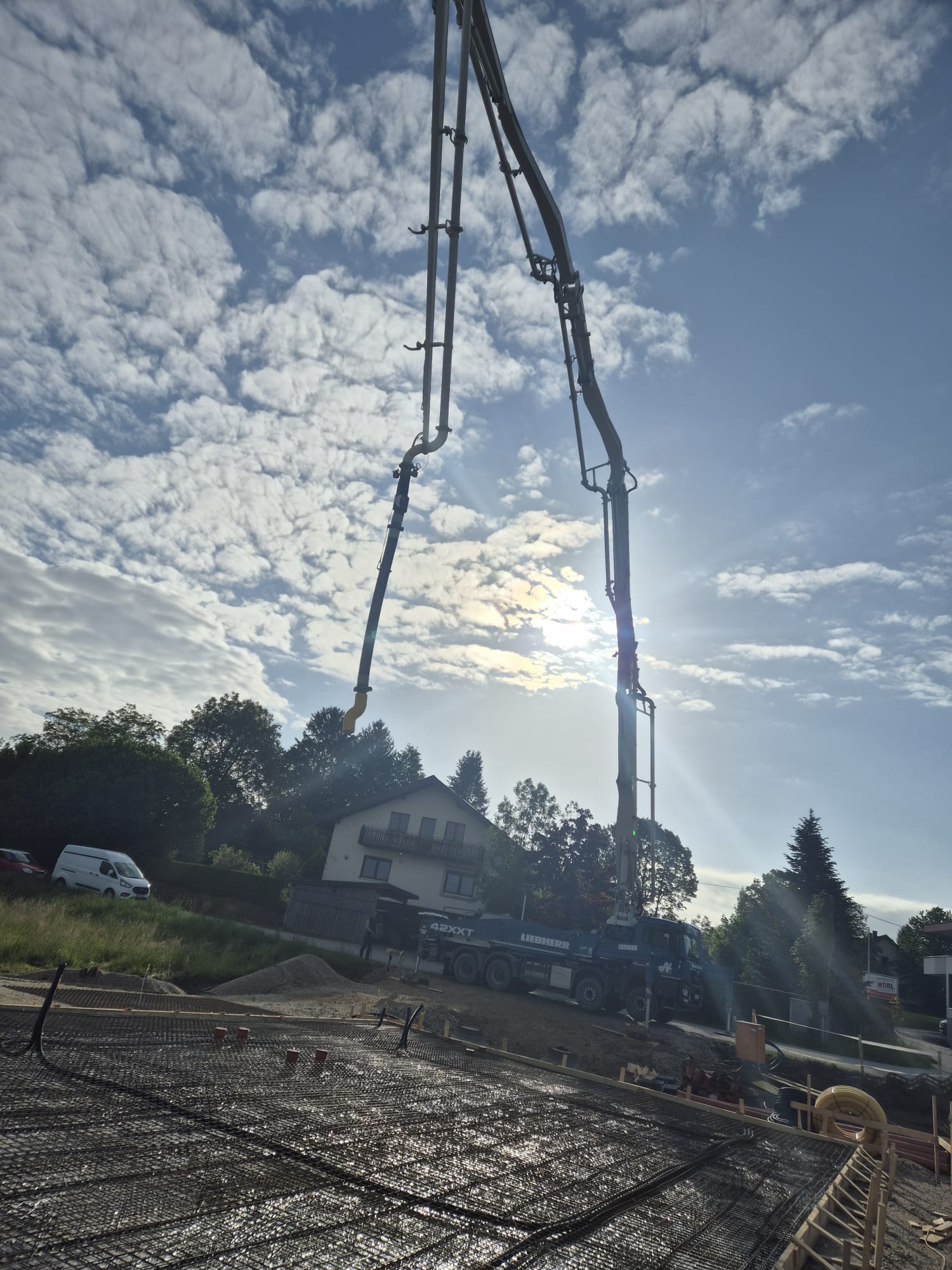 Betonpumpe im Einsatz